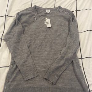 light gray sweater